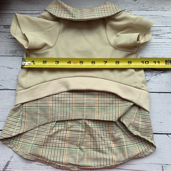 Dog dress for small dogs - taupe plaid - Picture 8 of 9